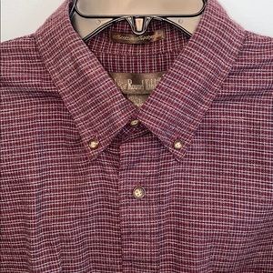 purple & blue men’s button down long sleeved shirt